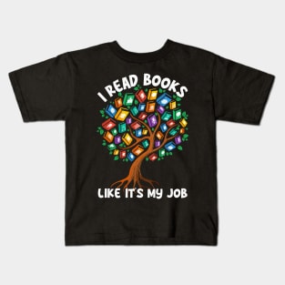 Funny Book Lover Gift for Retired English Teacher Kids T-Shirt